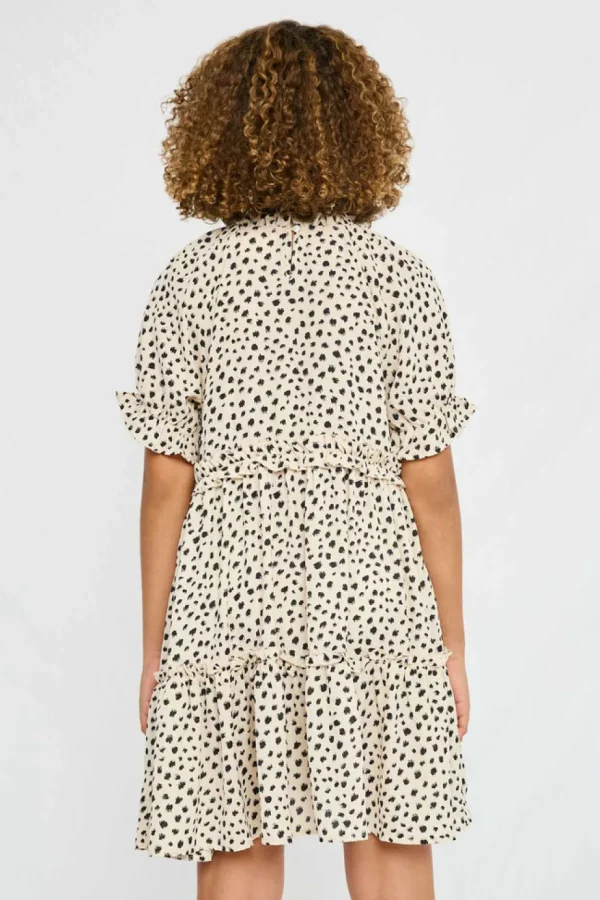 Abstract Dot Ruffle Tiered Dress