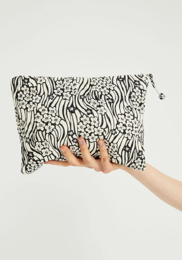 Abstract Flower Print Handbag