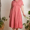 Adele Red Ditsy Daisy Dress