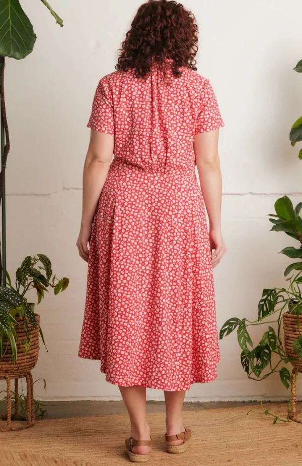 Adele Red Ditsy Daisy Dress
