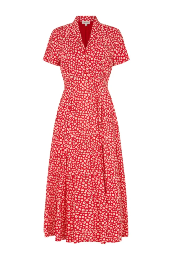 Adele Red Ditsy Daisy Dress