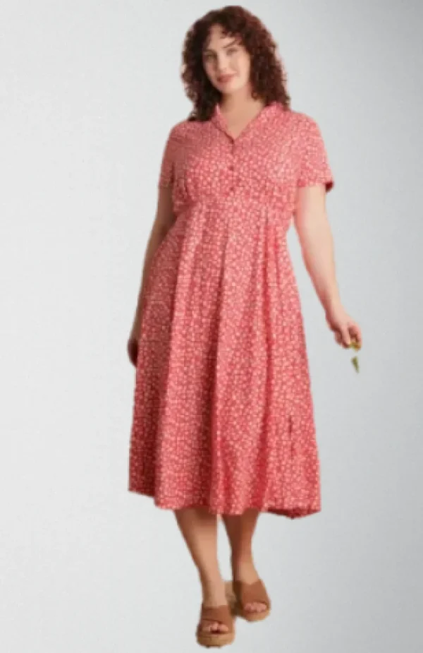 Adele Red Ditsy Daisy Dress