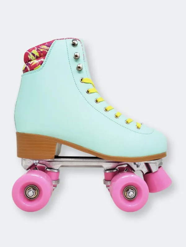 Adult Mint Quilted Roller Skates - Mint