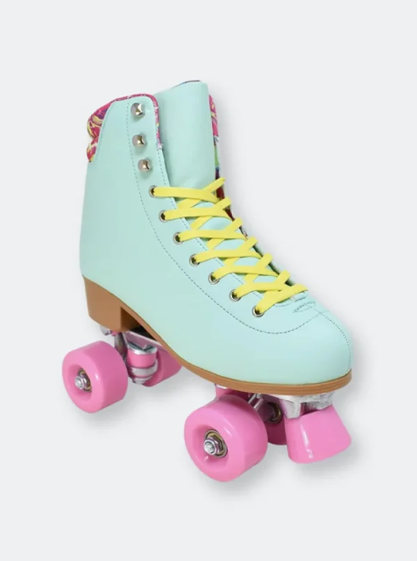 Adult Mint Quilted Roller Skates - Mint