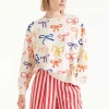 All Over Print Bow Sweatshirt