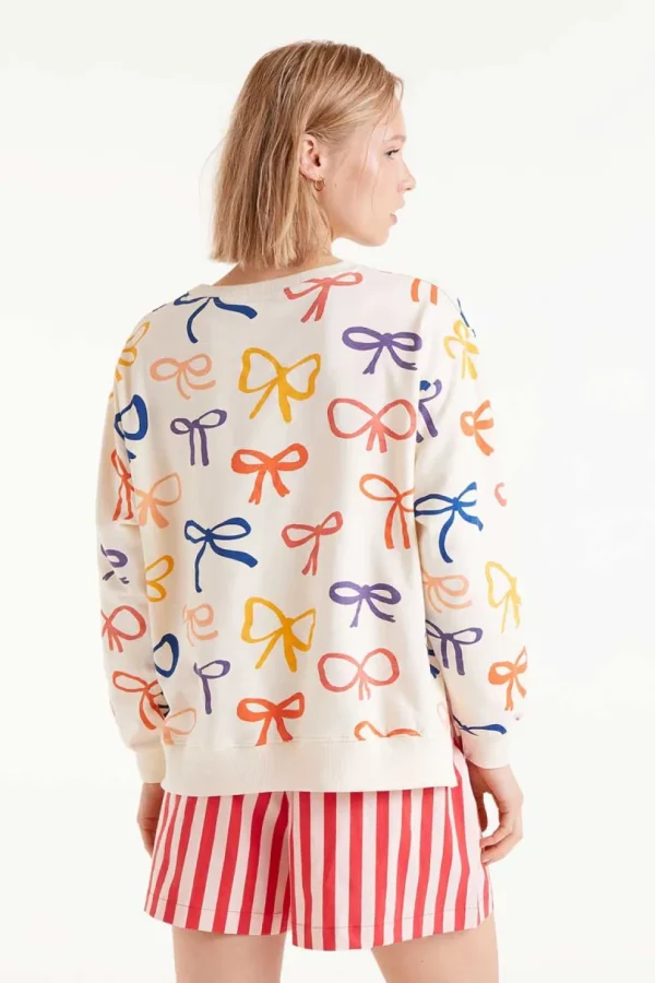 All Over Print Bow Sweatshirt