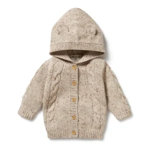 Almond Fleck Knitted Cable Jacket