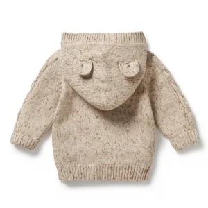 Almond Fleck Knitted Cable Jacket