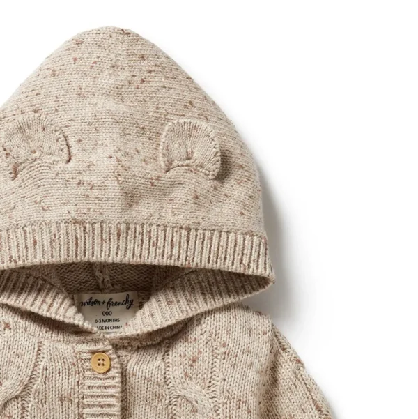 Almond Fleck Knitted Cable Jacket