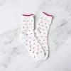 Always Lovely Heart Socks - White/Red