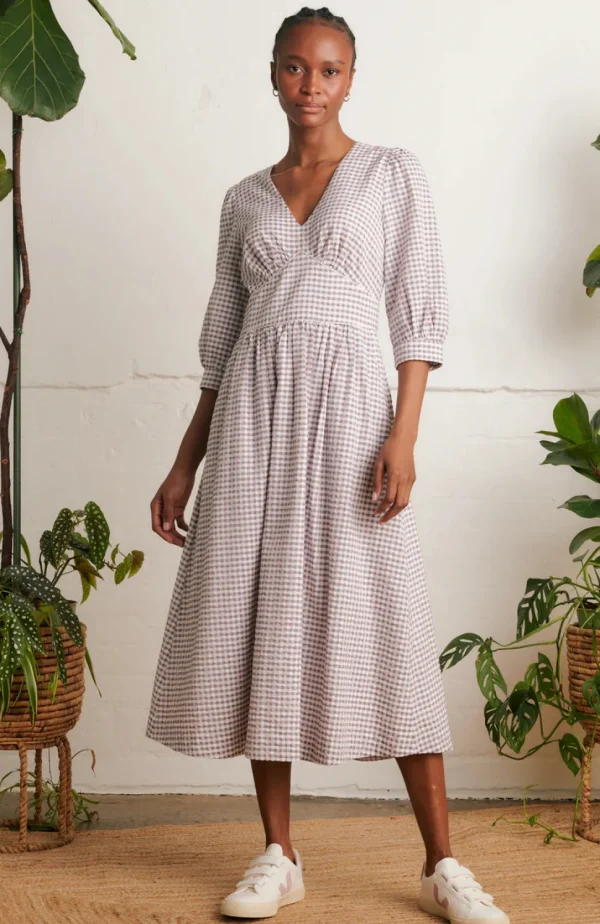 Amelia Parma Violet Gingham Dress