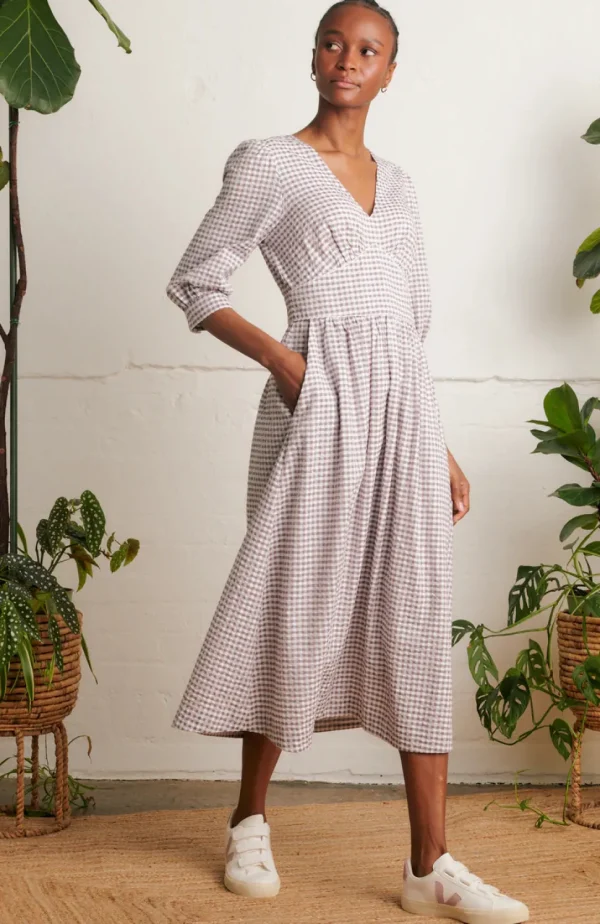 Amelia Parma Violet Gingham Dress