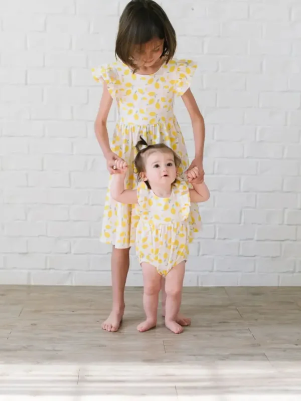 Amelia Romper - Lemon Drop