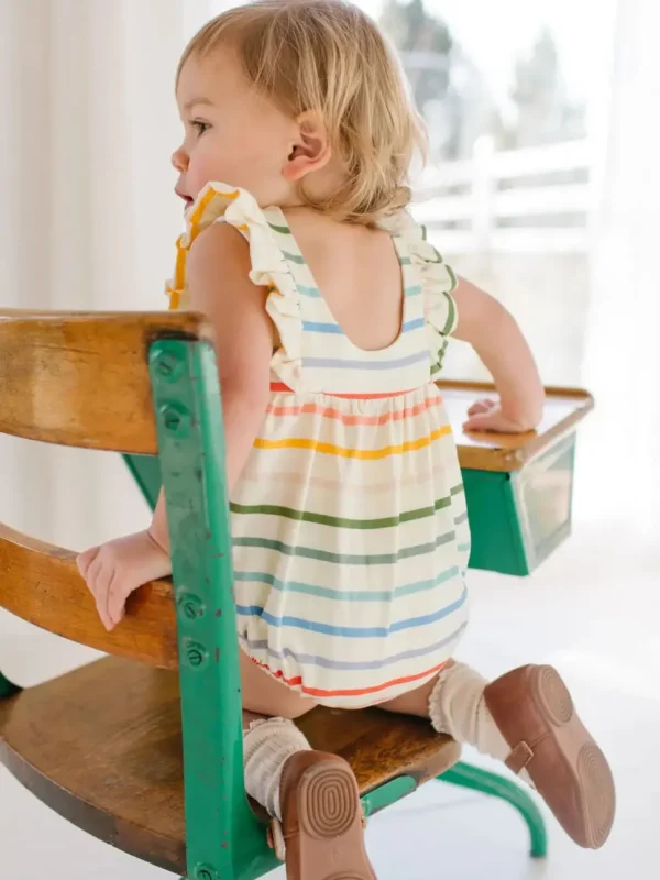 Amelia Romper in Primary Stripe