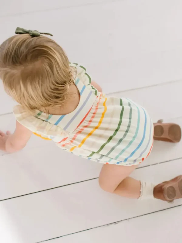 Amelia Romper in Primary Stripe