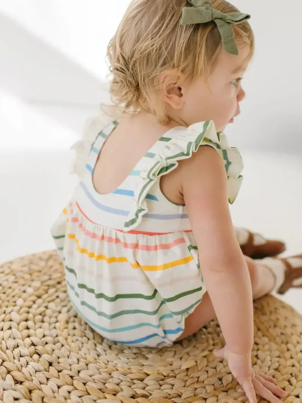 Amelia Romper in Primary Stripe