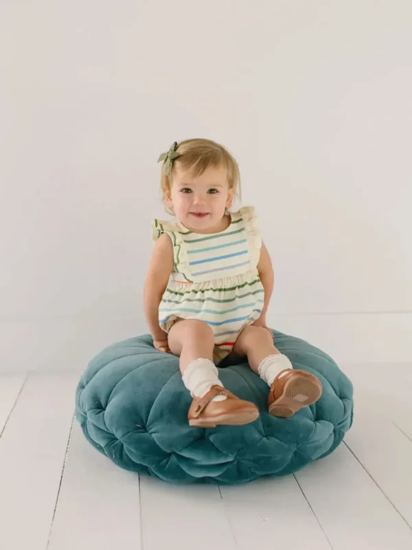 Amelia Romper in Primary Stripe