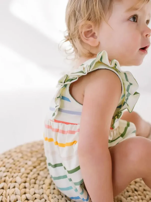 Amelia Romper in Primary Stripe