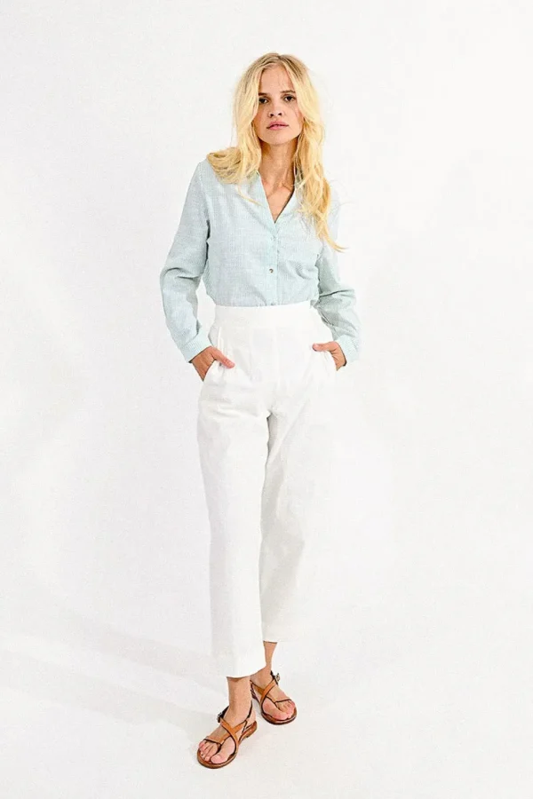 Ankle Length Wide Leg Pants - White