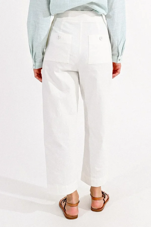Ankle Length Wide Leg Pants - White