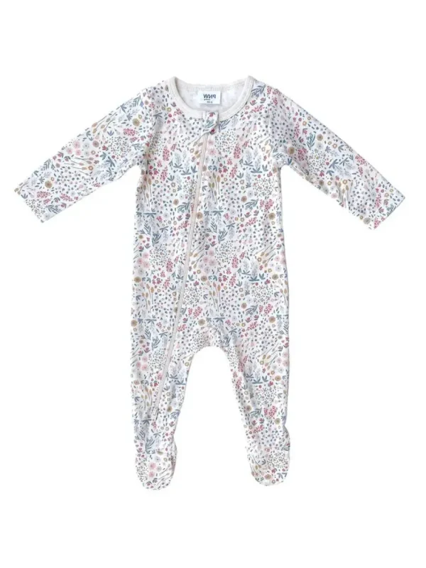 Baby Footed Zip Romper- Mountain Meadow