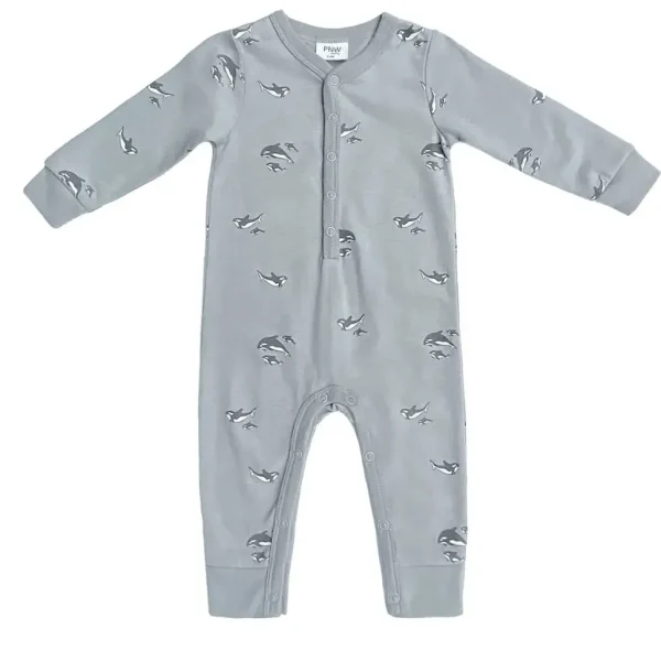 Baby Snap Romper- Orcas