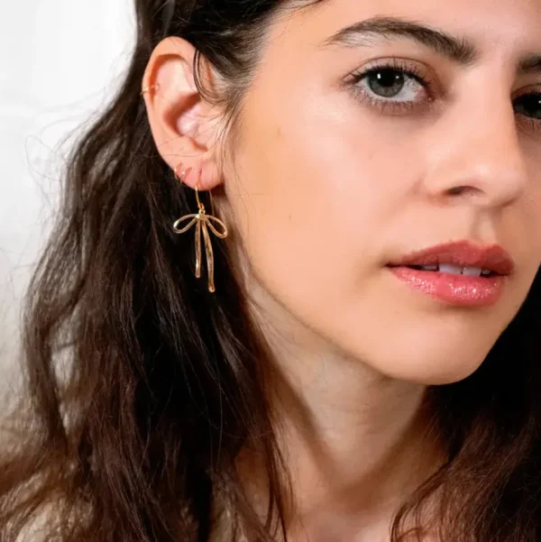 Bad To the Bow Earrings - 18K Gold Plated