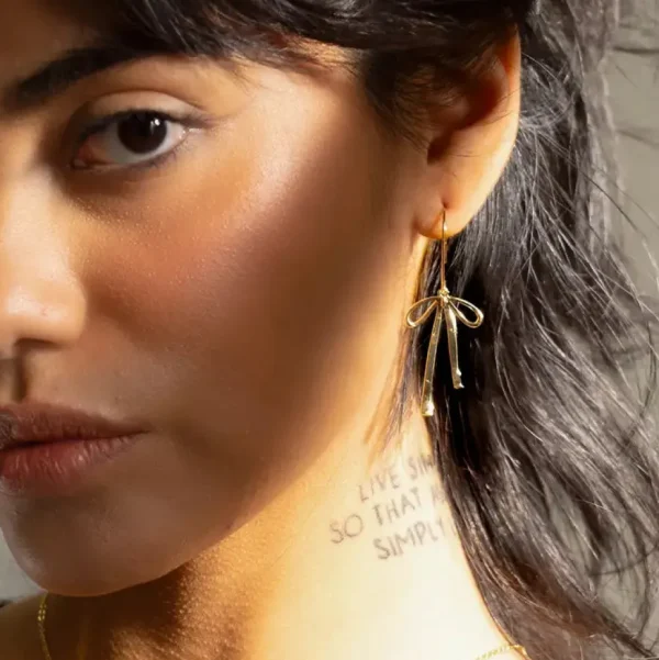 Bad To the Bow Earrings - 18K Gold Plated