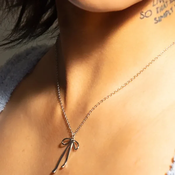 Bad to the Bow Necklace - Silver Plated