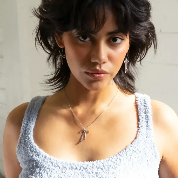 Bad to the Bow Necklace - Silver Plated