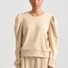 Balloon Sleeve Sweatshirt - Beige