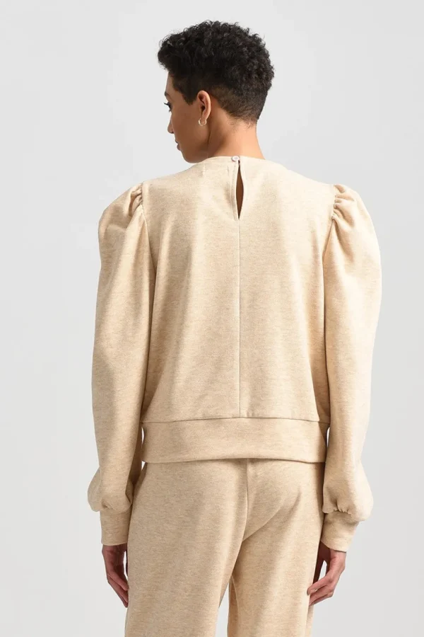 Balloon Sleeve Sweatshirt - Beige