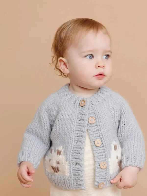 Bear Cardigan Sweater - Bowie Grey