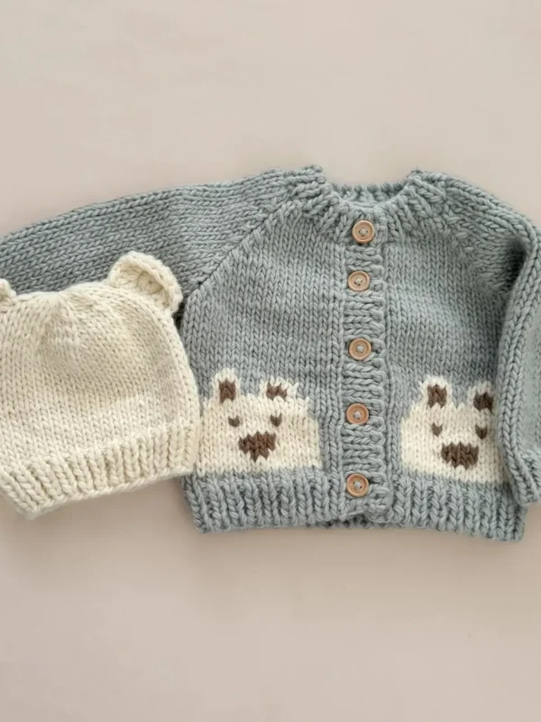 Bear Cardigan Sweater - Bowie Grey