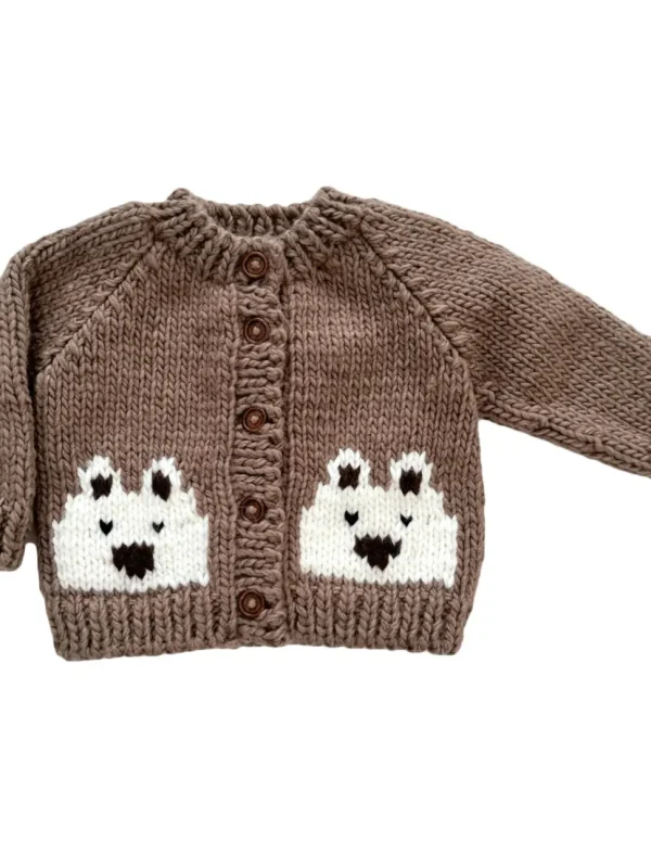 Bear Cardigan Sweater - Tan