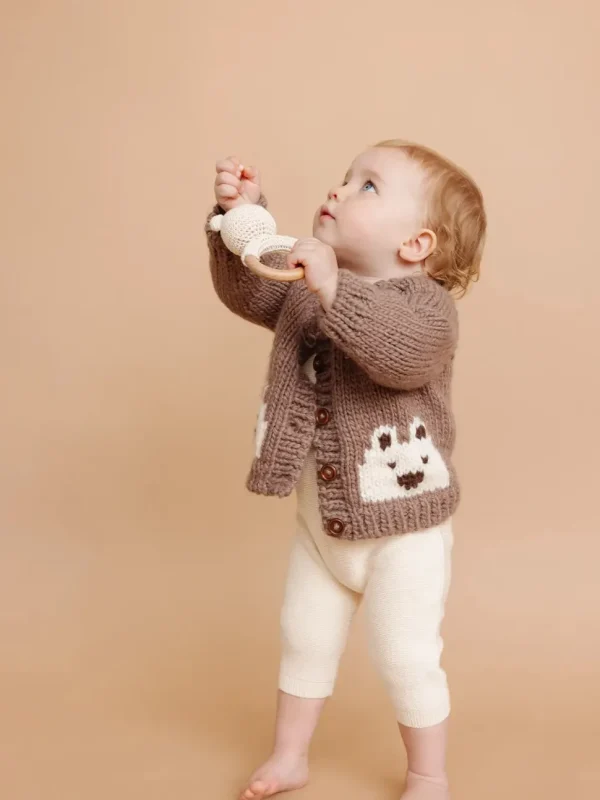 Bear Cardigan Sweater - Tan
