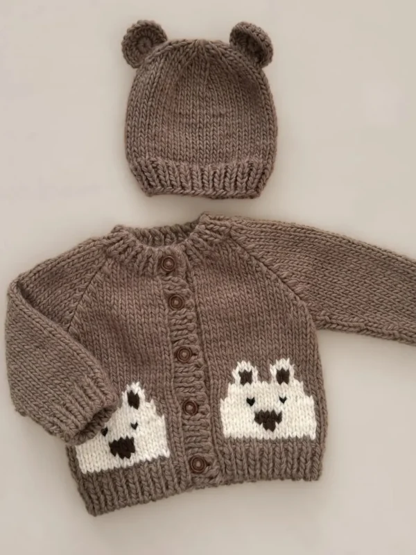 Bear Cardigan Sweater - Tan