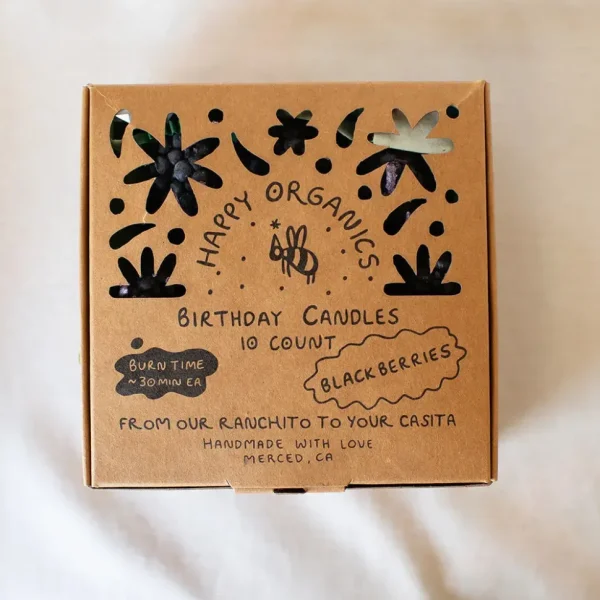 Beeswax Blackberry Birthday Candles - 5 count