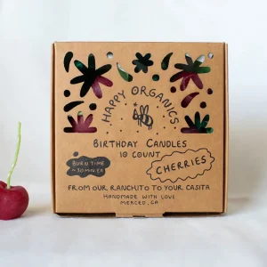 Beeswax Cherry Birthday Candles - 5 count