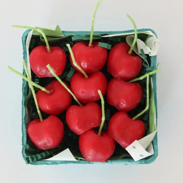 Beeswax Cherry Birthday Candles - 5 count