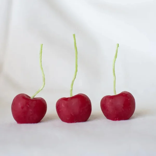 Beeswax Cherry Birthday Candles - 5 count