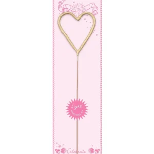 Big 8" Gold Heart Sparkler Wand Card - Bon Bon