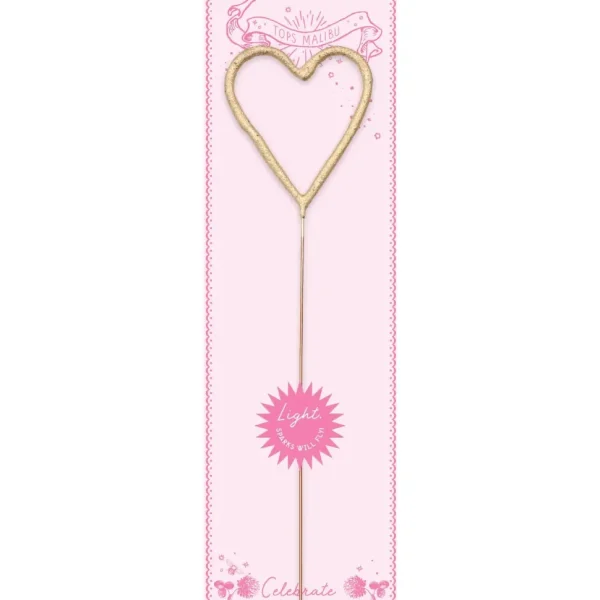 Big 8" Gold Heart Sparkler Wand Card - Bon Bon