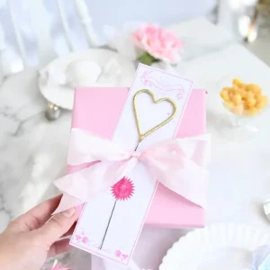 Big 8" Gold Heart Sparkler Wand Card - Bon Bon