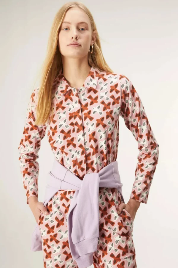 Bird Print Jumpsuit