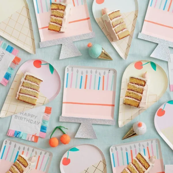 Birthday Cake Plates (x 8)
