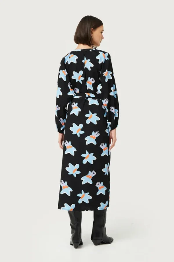 Black Calatea Floral Print Long Dress
