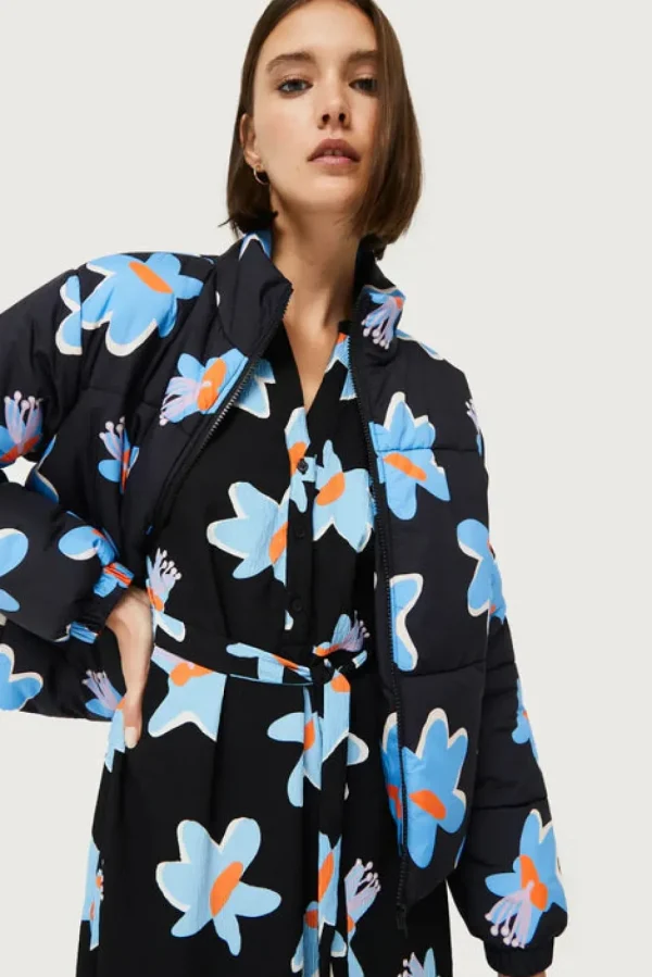 Black Calatea Floral Print Long Dress