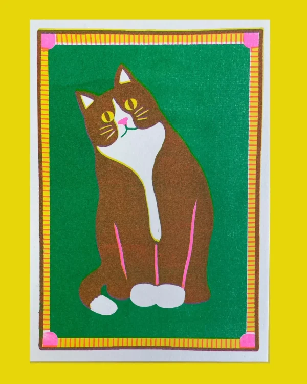 Black Cat Mini Riso Print
