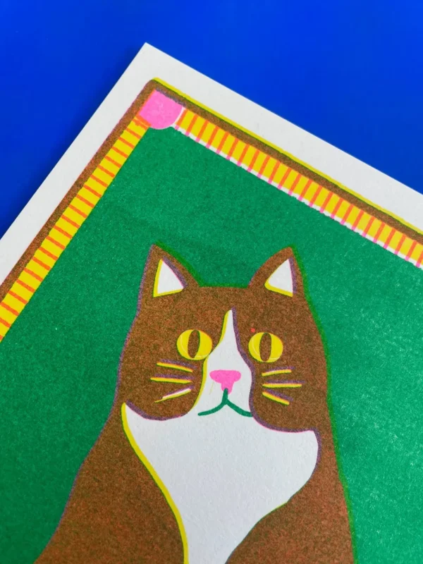Black Cat Mini Riso Print